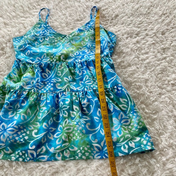 Blue Ginger Floral Adjustable Spaghetti Strap Sleeveless Top Size Small - Picture 6 of 7